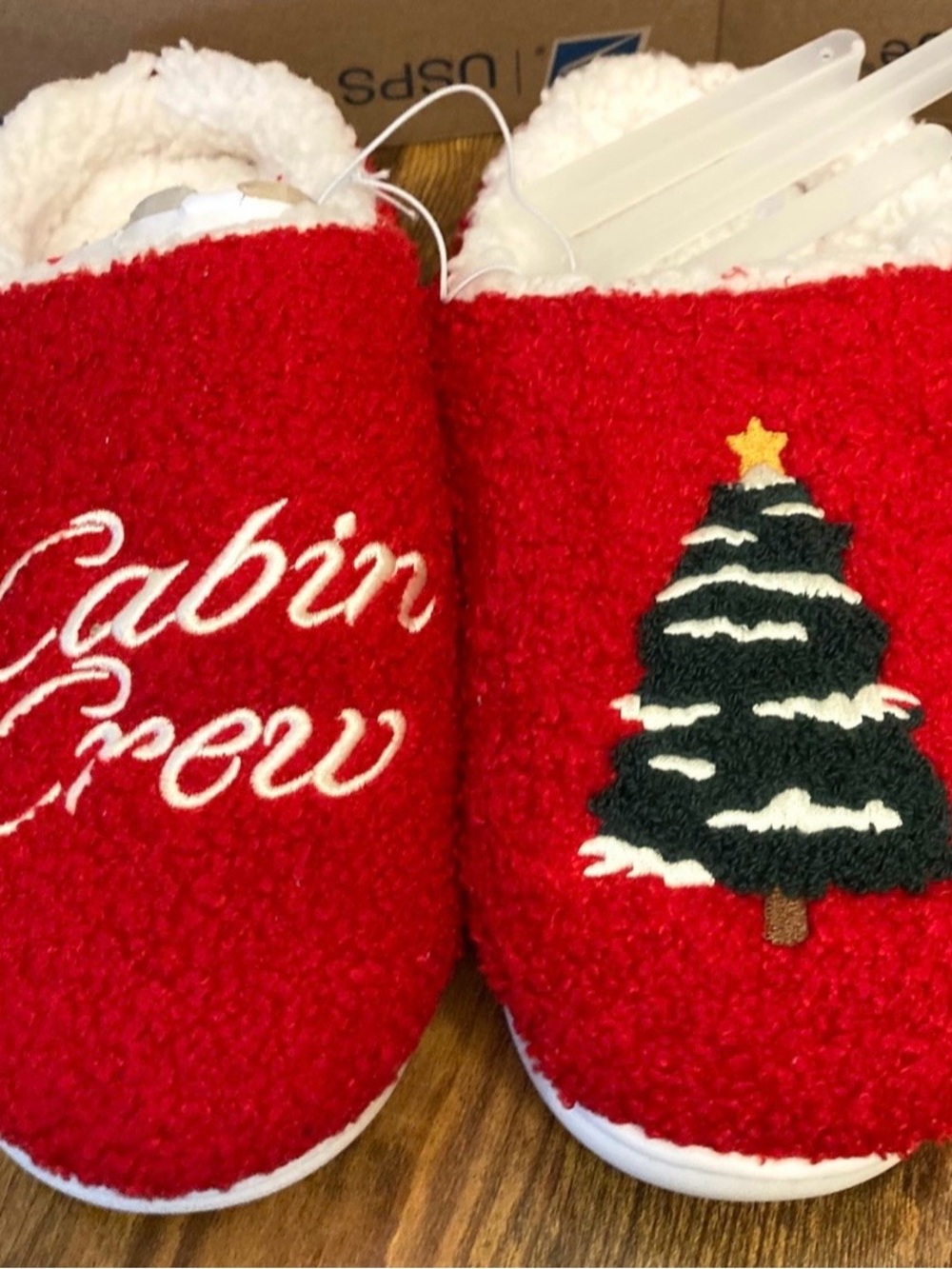Kids' Cabin Crew Scuff Slippers - Wondershop™ Red Size XL 6-7 new